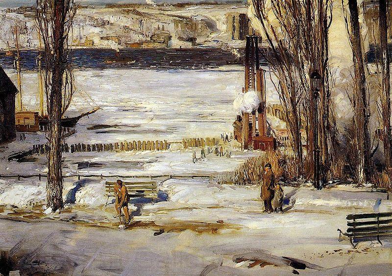 George Wesley Bellows A Morning Snow Hudson River France oil painting art